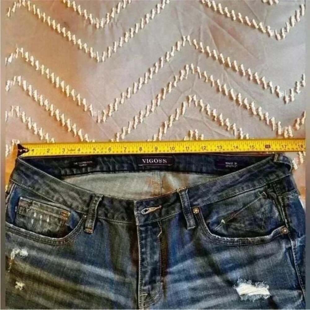 Vigoss Jeans - The Thompson Tomboy, Medium Wash Distressed Jeans Women's 31x27 - Picture 8 of 10
